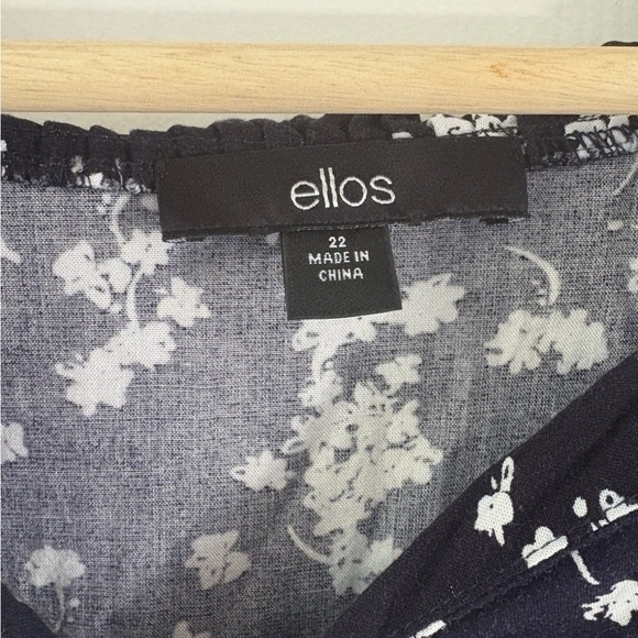 Ellos plus size (22) dress black with flowers - Picture 2 of 7